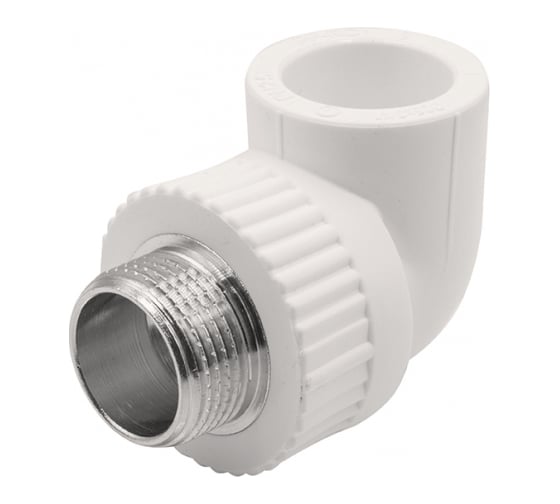 Уголок GIBAX полипропилен, 25x3/4" НР, белый, 2 шт. PPL16-03042 1
