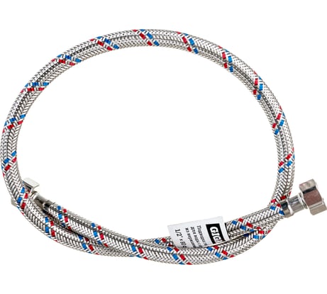 Гибкая подводка для воды Gigant с оплеткой из нержавеющей стали, 1/2"х80 см, г/г P-80-GG