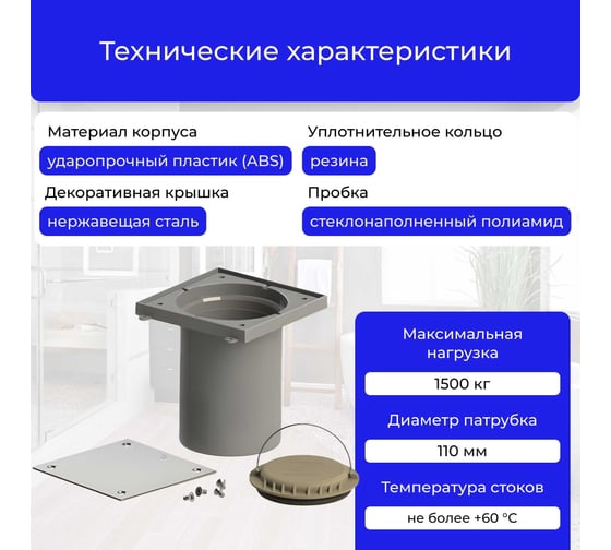Лючок прочистка/ревизия Татполимер ТП-98.100 с пробкой и крышкой DN110 29897