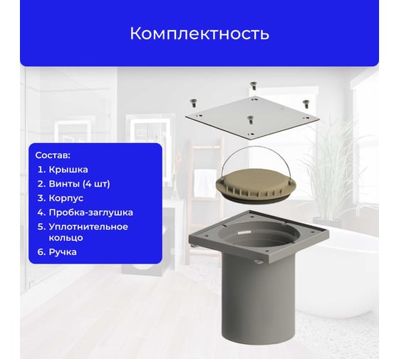 Лючок прочистка/ревизия Татполимер ТП-98.100 с пробкой и крышкой DN110 29897