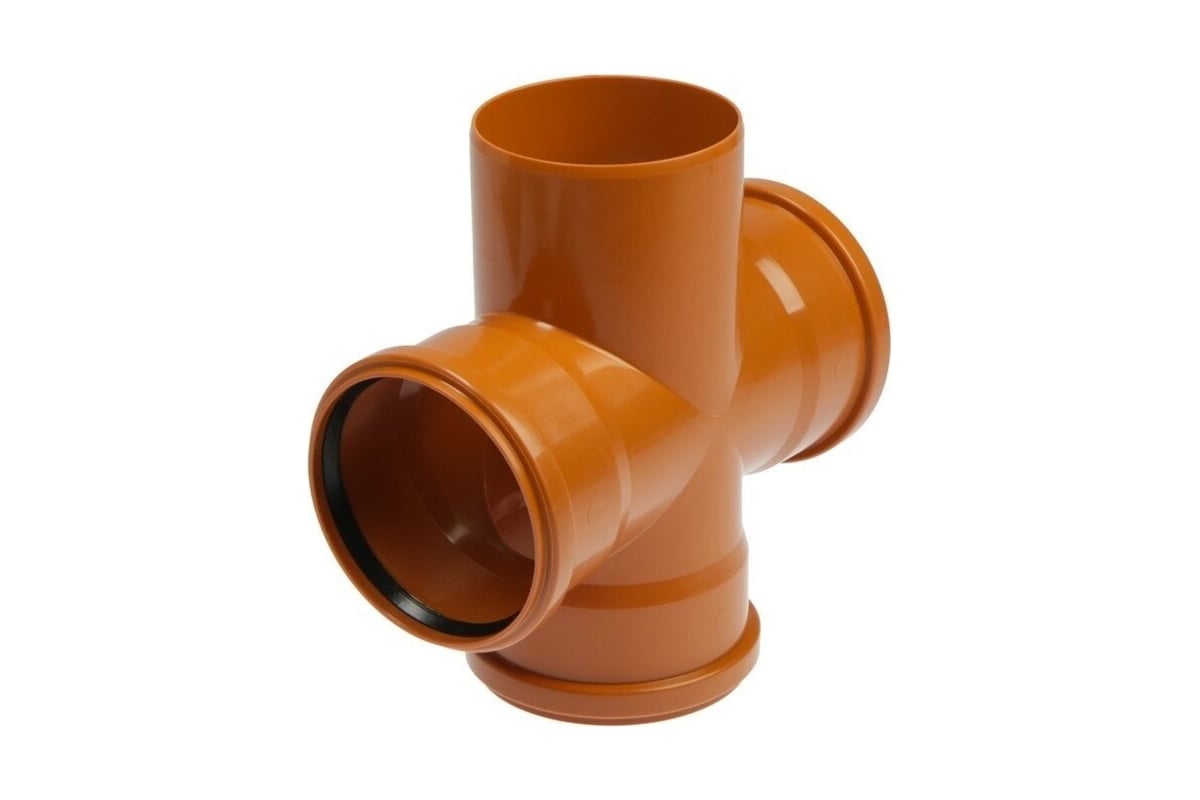 Крестовина РемоКолор наружная канализация, рыжая, 110 мм 143-265 ...