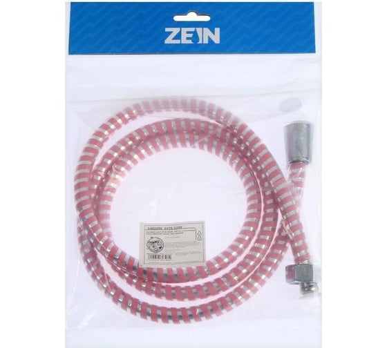 Душевой шланг Zein Z03PP, 150 см, с пластиковой конусообразной гайкой, ПВХ, розовый 5482396