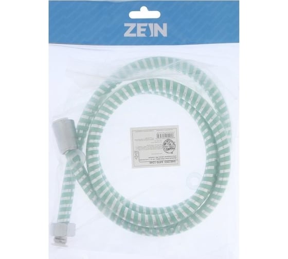 Душевой шланг Zein Z06PG, 150 см, с пластиковой конусообразной гайкой, ПВХ, зеленый 5482393