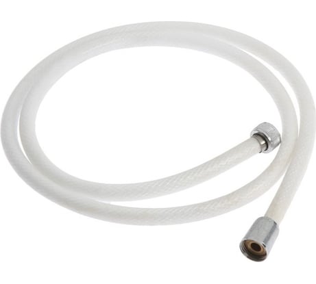 Душевой шланг Zein Z49PSW, 150 см, усиленный в оплетке, гайки цинк, втулка латунь, белый 7439460