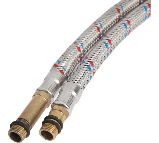 Подводка для смесителя Zein гайка 1/2", штуцер М10, 120 см, ключ для монтажа, набор 2 шт 6947359