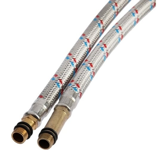 Подводка для смесителя Zein гайка 1/2", штуцер М10, 60 см, ключ для монтажа, набор 2 шт 6947356