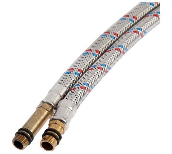 Подводка для смесителя Zein гайка 1/2", штуцер М10, 40 см, ключ для монтажа, набор 2 шт 6947354