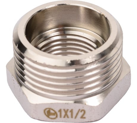Футорка резьбовая латунная никелированная DOUBLE-LIN Н/В 1" x 1/2" LL6033 (1"x1/2")