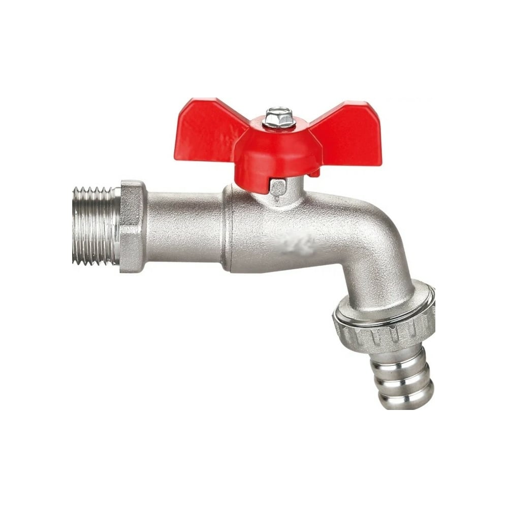 Шаровой кран для шланга DOUBLE-LIN латунный резьбовой Бабочка 1\" нар ...