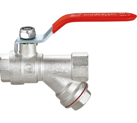 Шаровой Кран DOUBLE-LIN латунный резьбовой, ручка, с фильтром ВР/ВР 3/4" LL1067 (3/4")