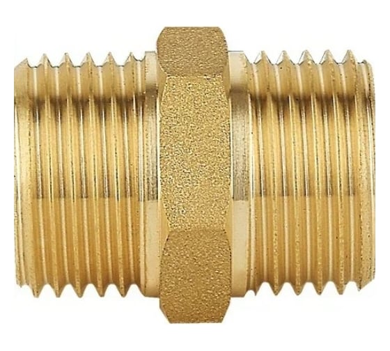 Ниппель DOUBLE-LIN резьбовой латунный Н/Н 1.1/4" LL6020 (1"1/4) 1