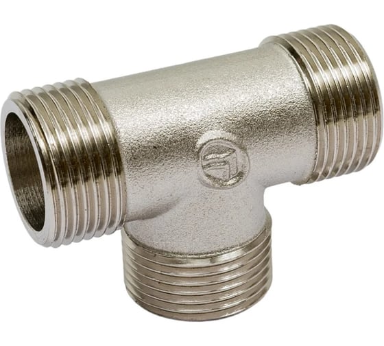 Тройник резьбовой DOUBLE-LIN латунный никелированный нр/нр/нр - 1" LL6135B (1") 1