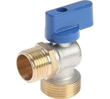 Кран шаровой для подключения бытовой техники Zein engr угловой, 1/2" х 3/4", латунь 5149049