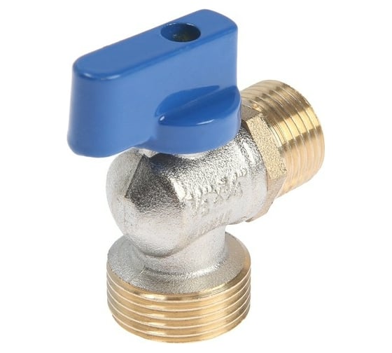 Кран шаровой для подключения бытовой техники Zein engr угловой, 1/2" х 3/4", латунь 5149049