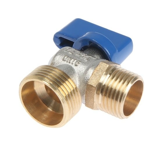 Кран шаровой для подключения бытовой техники Zein engr угловой, 1/2" х 3/4", латунь 5149049