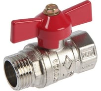 Кран шаровой для холодной воды Zein engr, нр/вр 1/2", PN 4 5-45 градусов, бабочка, цинк 7551332