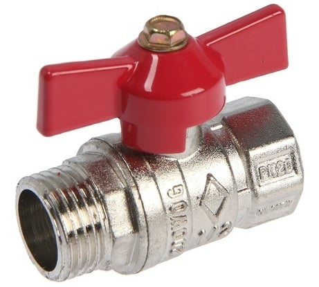 Кран шаровой для холодной воды Zein engr, нр/вр 1/2", PN 4 5-45 градусов, бабочка, цинк 7551332