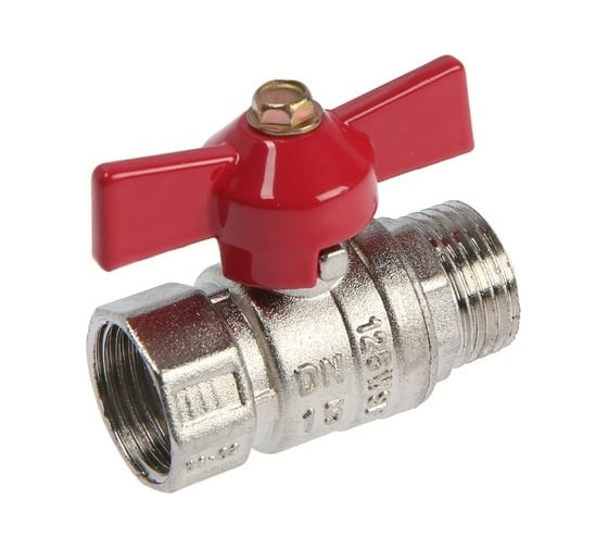 Кран шаровой для холодной воды Zein engr, нр/вр 1/2", PN 4 5-45 градусов, бабочка, цинк 7551332