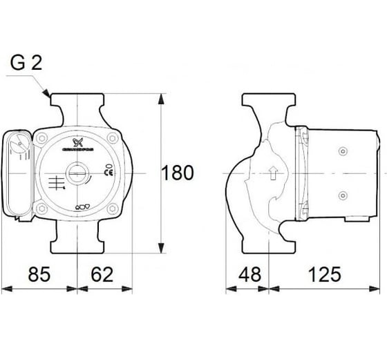Циркуляционный насос Grundfos UPS 32/55 НС-0027447