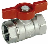 Шаровой кран Giacomini, R251D, 1/2, ВВ, ручка-бабочка красная, хромированный R251X003