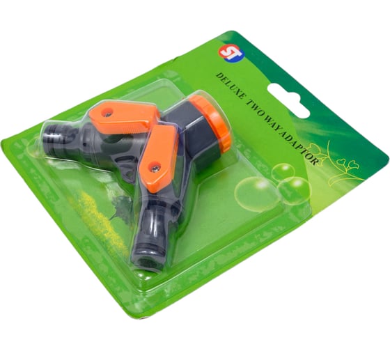 Разветвитель на кран SanTrade 2-х канальный 1/2-3/4, пластик (5002 / SM-M5002) 4278