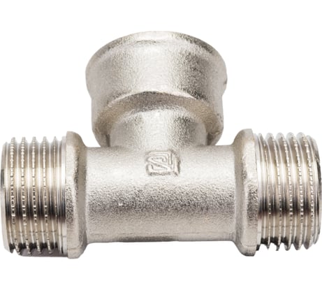 Тройник STI латунный Ду15 (1/2") Н-В-Н никелированный D270-05067