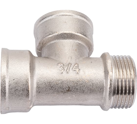Тройник STI латунный Ду20 (3/4") В-В-Н никелированный D270-05068