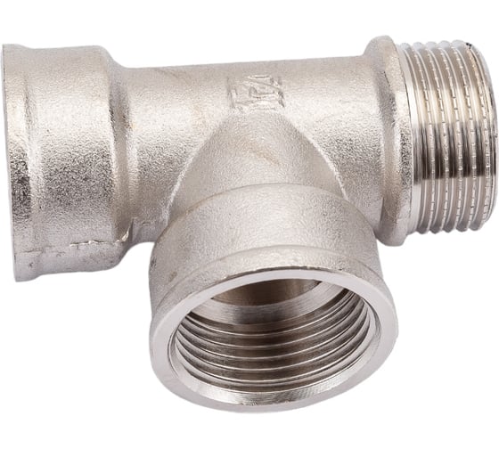 Тройник STI латунный Ду20 (3/4") В-В-Н никелированный D270-05068