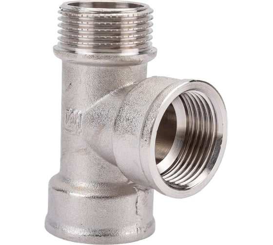 Тройник STI латунный Ду20 (3/4") В-В-Н никелированный D270-05068