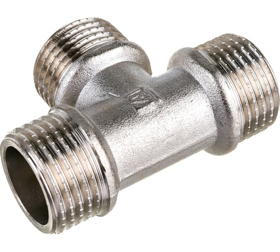 Тройник STI латунный Ду15 (1/2") Н-Н-Н никелированный D190-00073