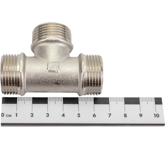 Тройник STI латунный Ду20 (3/4") Н-Н-Н никелированный D190-00077