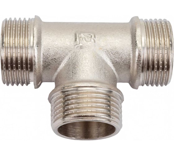 Тройник STI латунный Ду20 (3/4") Н-Н-Н никелированный D190-00077 1
