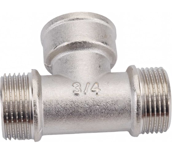 Тройник STI латунный Ду20 (3/4") Н-В-Н никелированный D190-00076