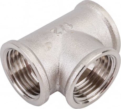 Тройник STI латунный Ду15 Ру16 никелированный D190-00074