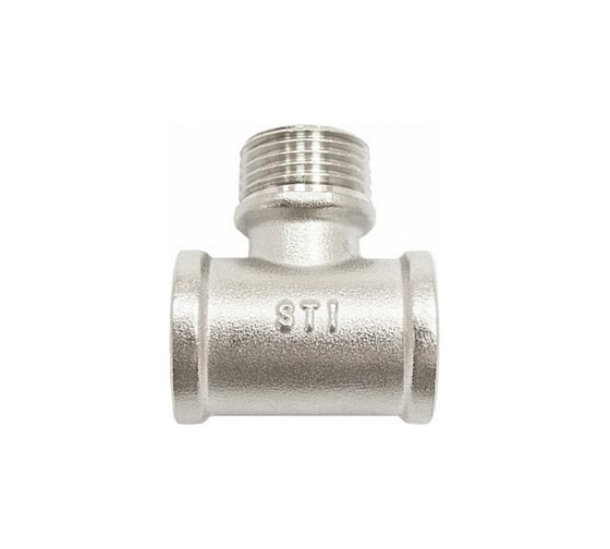 Тройник STI латунный Ду20 (3/4") В-Н-В никелированный D190-00075 1