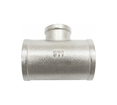Тройник STI латунный Ду25x15x25 (1"х 1/2" х1 ") никелированный D190-00080