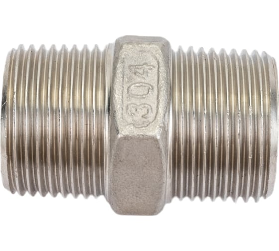 Шестигранный ниппель TITAN LOCK с наружной резьбой BSP 3/4" с обеих сторон, нержавеющая сталь TL3/4HNSS