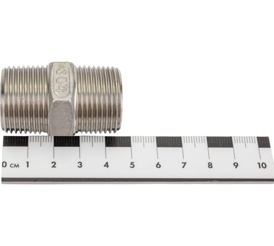 Шестигранный ниппель TITAN LOCK с наружной резьбой BSP 3/4" с обеих сторон, нержавеющая сталь TL3/4HNSS