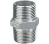 Шестигранный ниппель TITAN LOCK с наружной резьбой BSP 3/8" с обеих сторон, нержавеющая сталь TL3/8HNSS