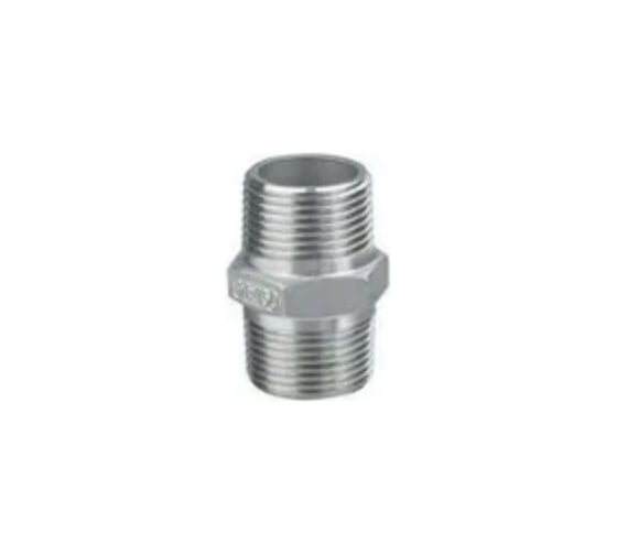 Шестигранный ниппель TITAN LOCK с наружной резьбой BSP 3/8" с обеих сторон, нержавеющая сталь TL3/8HNSS