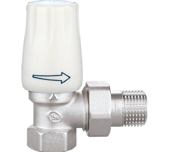 Радиаторный кран DOUBLE-LIN угловой, резьбовой, латунный, Ду=1/2 LL3009A (1/2") 1
