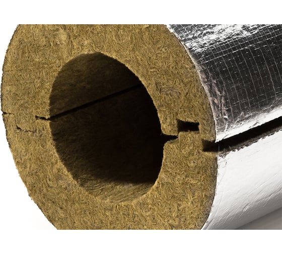 Минераловатные теплоизоляционные цилиндры XOTPIPE SP-100 Alu 140x50x1000 посегментно - .Поставляется кратно упаковке. В упаковке 4 шт. (4 пог. м) VISP100ALL10DT140-50