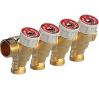 Сантехнический коллектор Giacomini 3/4"x1/2"E/4 с вентилями  R585CY064