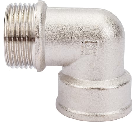 Угольник STI латунный Ду20 (3/4") Ру16 ВР/НР никелированный D270-05015