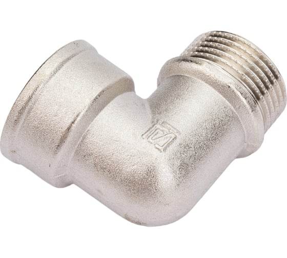 Угольник STI латунный Ду20 (3/4") Ру16 ВР/НР никелированный D270-05015