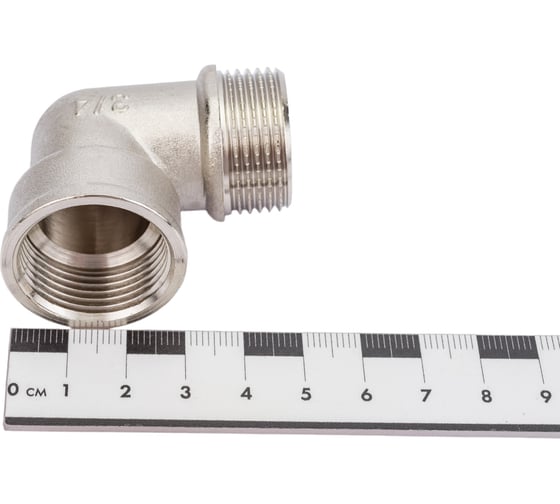 Угольник STI латунный Ду20 (3/4") Ру16 ВР/НР никелированный D270-05015