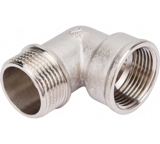 Угольник STI латунный Ду20 (3/4") Ру16 ВР/НР никелированный D270-05015