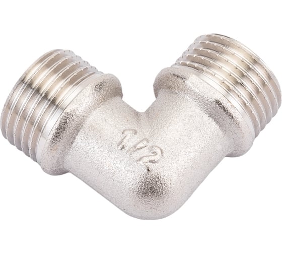 Угольник STI латунный Ду15 (1/2") Ру16 НР/НР никелированный D270-05010