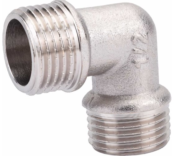 Угольник STI латунный Ду15 (1/2") Ру16 НР/НР никелированный D270-05010