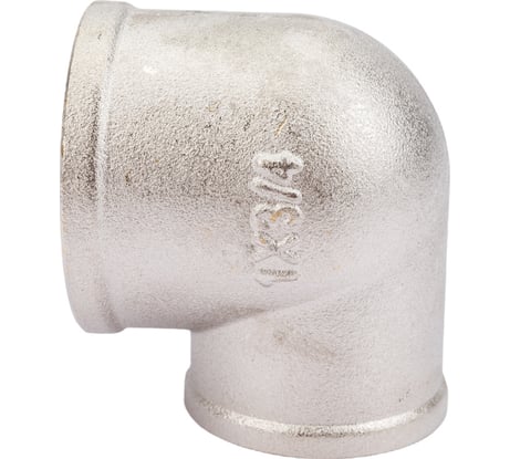 Угольник STI латунный Ду25х20 (1" x 3/4") Ру16 ВР/ВР переходной, никелированный D270-05018